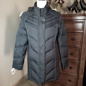 **SOLD**  Long DKNY black Parka Jacket Coat